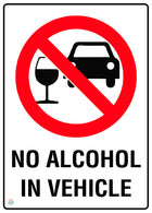 No Alcohol In Vehicle Sign