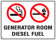 Generator Room Diesel Fuel Sign