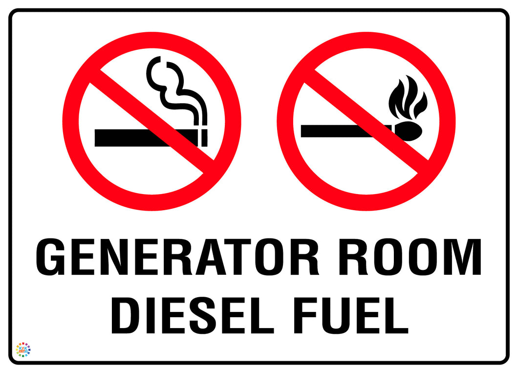 Generator Room Diesel Fuel Sign