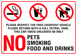 No Pets, Smoking, Food And Drinks Sign