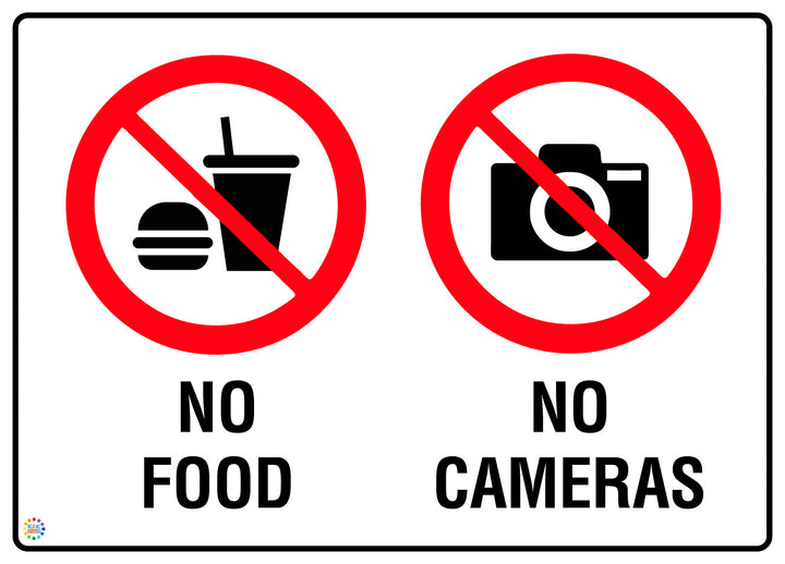 No Food No Cameras Sign