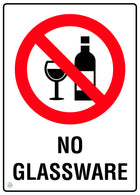 No Glassware Sign