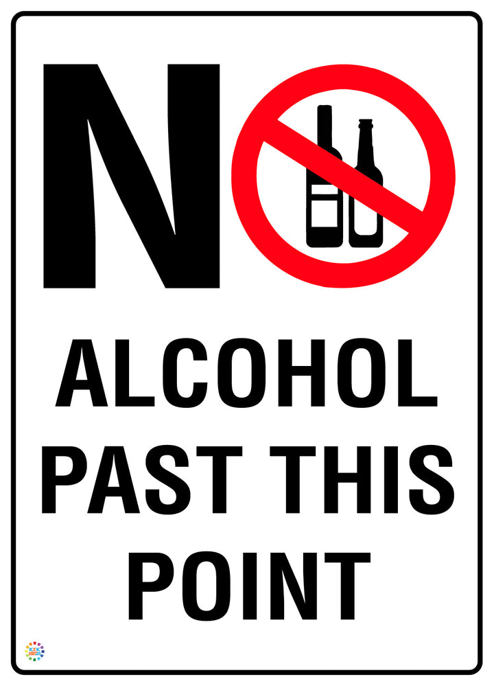 No Alcohol Past This Point Sign