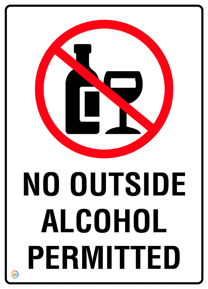 No Outside Alcohol Permitted Sign