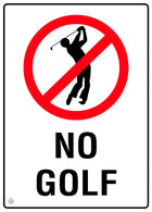 No Golf Sign