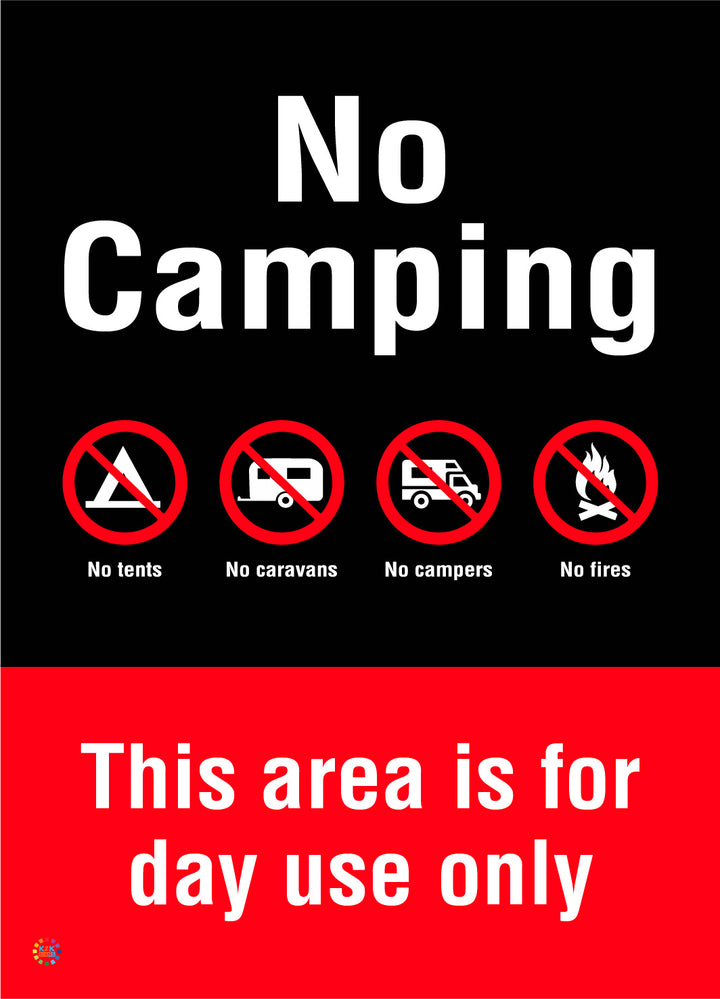 No Camping - This Area Is For Day Use Only Sign