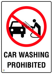 Car Washing Prohibited Sign