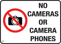 No Cameras or Camera Phones Sign