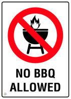 No BBQ Allowed Sign