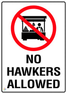 No Hawkers Allowed Sign