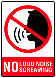 No Loud Noise No Screaming Sign