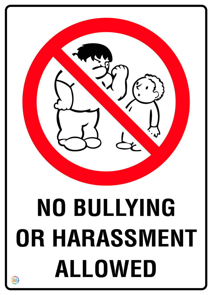No Bullying Or Harassment Allowed Sign