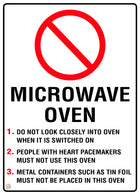 Microwave Oven Safety Warning Sign