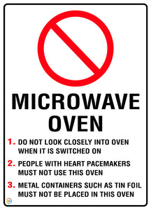 Microwave Oven Safety Warning Sign