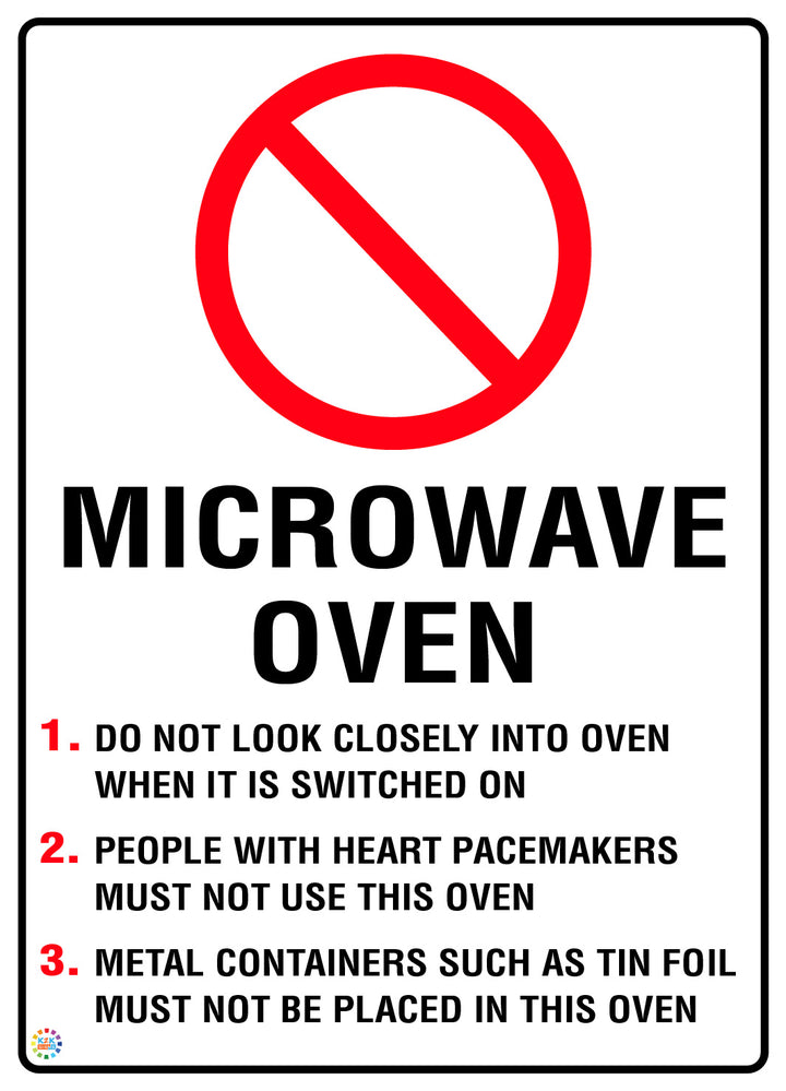 Microwave Oven Safety Warning Sign