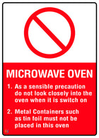 Microwave Oven Safety Warning Sign