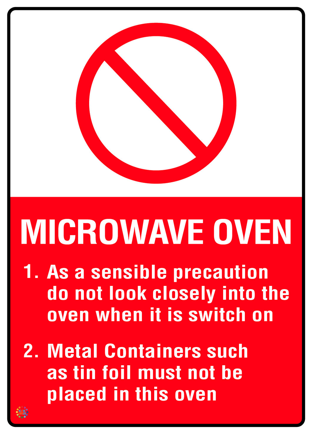 Microwave Oven Safety Warning Sign