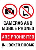 Cameras And Mobile Phones Are Prohibited In Locker Rooms Sign
