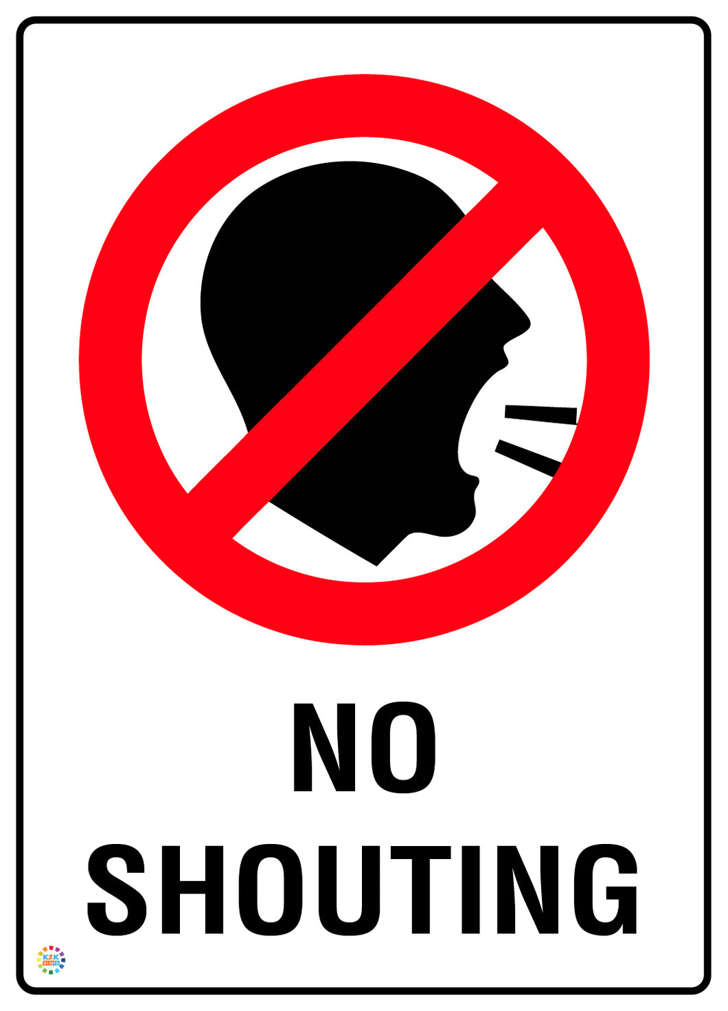 No Shouting Sign
