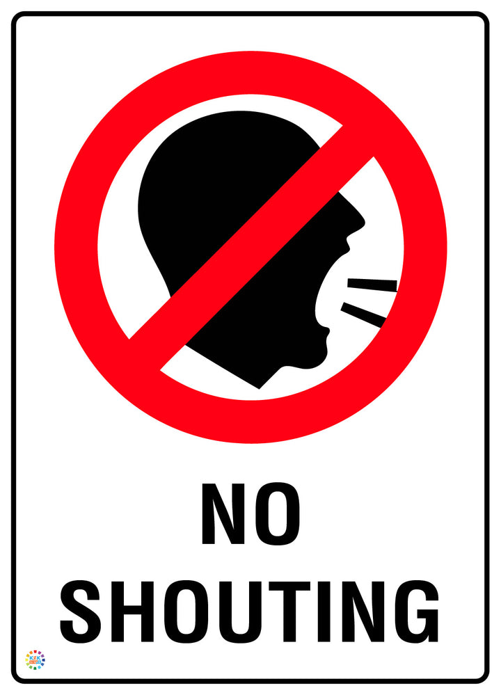 No Shouting Sign