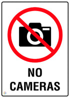 No Cameras Sign