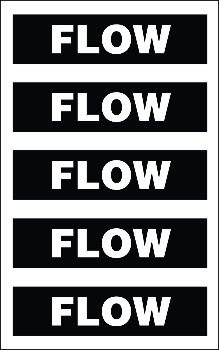 Flow (White/Black) - Supplementary Pipe Marker Labels – K2K Signs