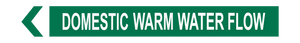 Domestic Warm Water Flow - Pipe Marker