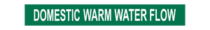 Domestic Warm Water Flow - Pipe Marker
