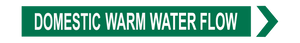 Domestic Warm Water Flow - Pipe Marker