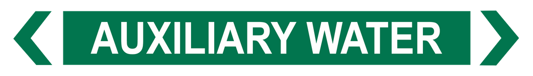 Auxiliary Water - Pipe Marker Sign
