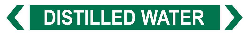 Distilled Water - Pipe Marker Sign