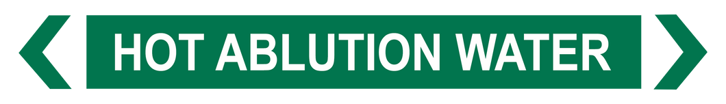 Hot Ablution Water - Pipe Marker Sign