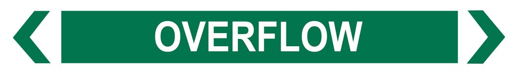 Overflow - Pipe Marker Sign