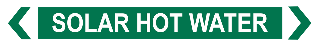 Solar Hot Water - Pipe Marker Sign