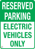 Reserved Parking - Electric Vehicles Only
