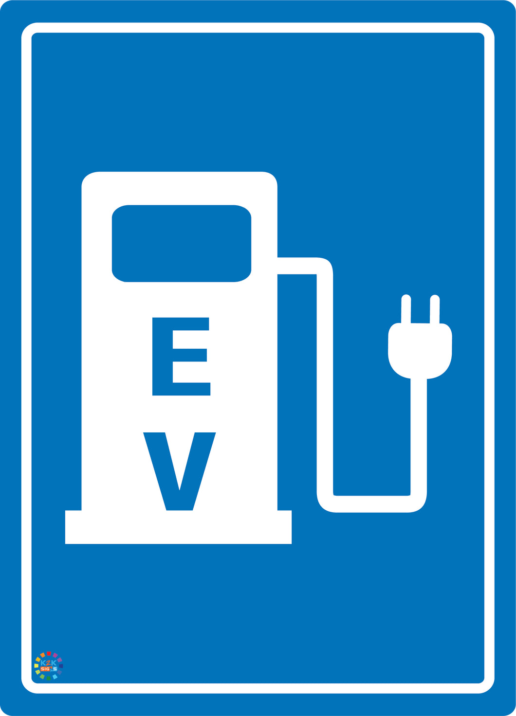 EV Electric Vehicle Charging Station Sign