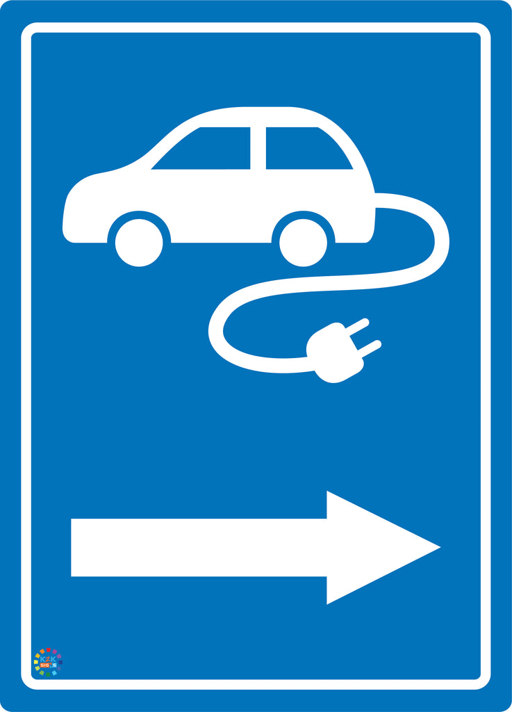 EV Electric Vehicle Charging Station (Right Arrow) Sign | K2K Signs ...