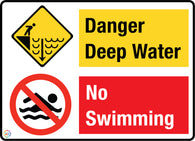 Danger Deep Water No Swimming Sign