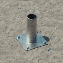Load image into Gallery viewer, Surface Mount Sleeve / Flange for Sign Post – Base Plate Bolted Footing