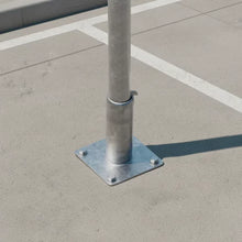 Load image into Gallery viewer, Surface Mount Sleeve / Flange for Sign Post – Base Plate Bolted Footing