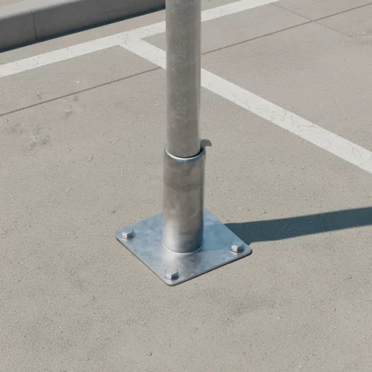 Surface Mount Sleeve / Flange for Sign Post – Base Plate Bolted Footing