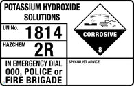 Potassium Hydroxide Solutions Sign
