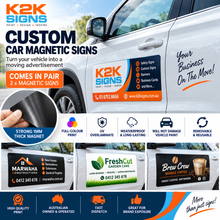 Load image into Gallery viewer, Custom Car Magnetic Signs – 2 x Vehicle Magnetic Signs