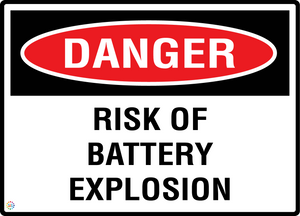 Danger Risk Of Battery Explosion