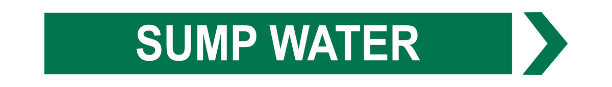 Sump Water - Pipe Marker Labels | AS 1345 Compliant | K2K Signs Australia