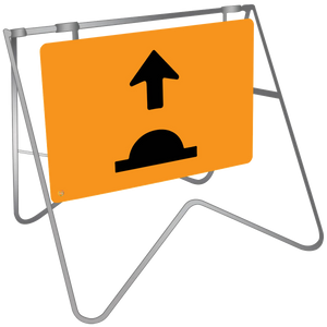 Road Speed Hump Ahead - Swing Stand & Sign