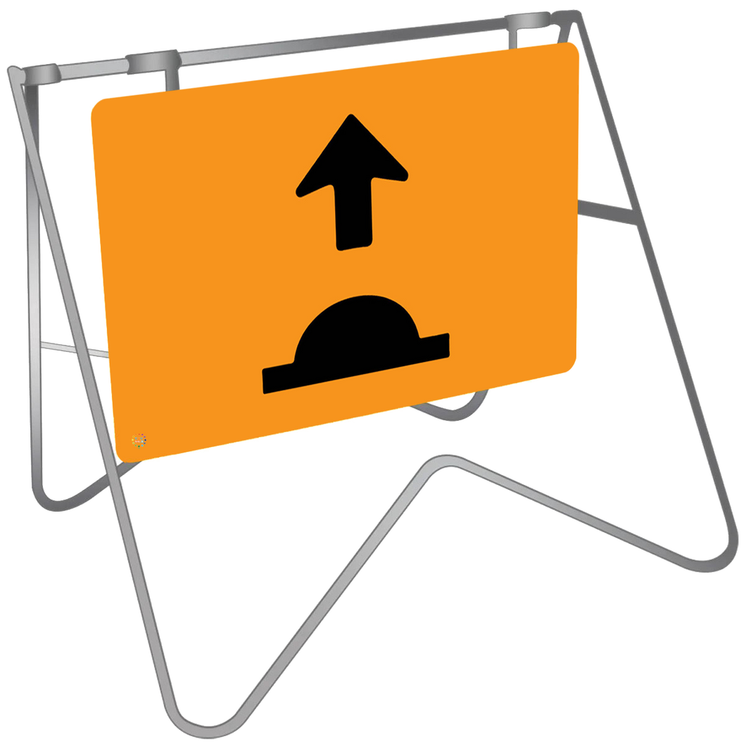 Road Speed Hump Ahead - Swing Stand & Sign