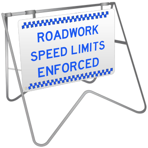 Speed Sign Stand Roadwork Speed Limit Enforced - Swing Stand & Sign | K2K Signs Australia