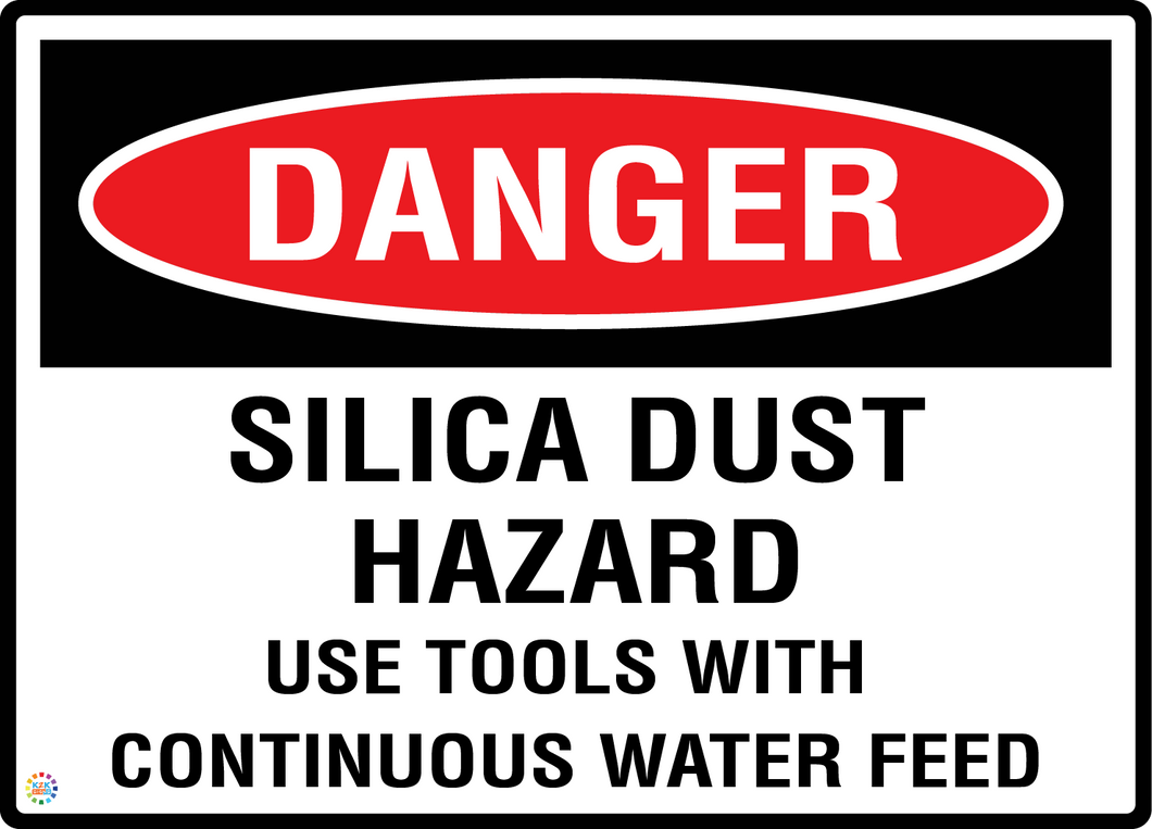 Danger Silica Dust Hazard - Use Tools With Continuous Water Feed
