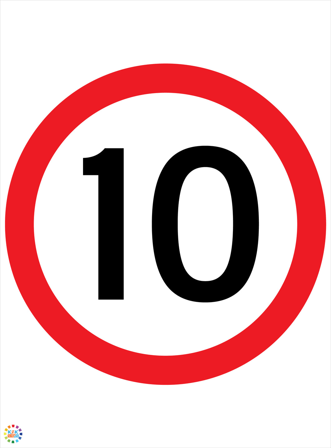 Speed Limit 10 Kph Sign